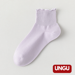 11086 kaos kaki wanita panjang tinggi atas mata kaki Women ankle socks bahan cotton lembut warna polos soft ruffle