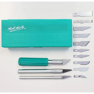 Bộ Dao trổ Dao Cắt Kỹ Thuật Mont Marte 13 Đầu LưỡI - Hobby Knife