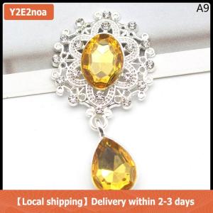 【Local shipping】 Shining Brooch 45x25mm Crystal Accessories Fashion Gorgeous Wedding Invitation Holiday Creative Decoration
