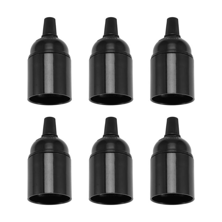 Vintage Industrial Pendant Ceiling Light Holder – E26/E27 Lamp Socket Base Set With Mounting Screw, Black (DIY Lighting Accessory)