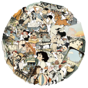 50Pcs Water Resistant Cartoon PET Sticker Aesthetic Sticker for Water Bottle Laptop Car Scrapbooking Journal Skateboard