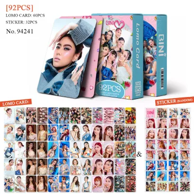 30-124pcs BINI Laser Lomo Cards Holographic Lomo Cards Photocards Stickers