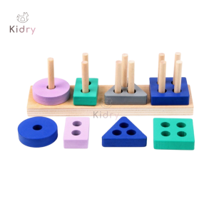 Wooden Shape Geometric Stacker Colour Sorting Montessori Early Learning Educational  Toy Gift | Mainan Kayu