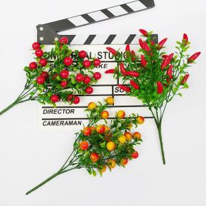 NCNC น่ารัก 1 สาขา พริกไทยจิ๋ว พลาสติก ดอกไม้ DIY เบอร์รี่สีแดง พืชปลอม ผลไม้ประดิษฐ์ ไม้มงคล ของตกแต่งบ้าน