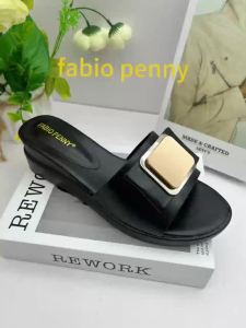 FABIO PENNYs 2026 new popular exquisite metal fashion thick-soled design slippers summer parties comfortable ladies slippers2026