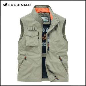 Fuguiniao Ngoài Trời Nhiếp Ảnh Gia Áo Ghi Lê Của Nam Giới Xếp Dỡ Vest Chiến Thuật Có Mạng Bao Bánh Áo Công Cụ Nhiều Túi Làm Việc Áo khoác không tay Người Đàn Ông Vest
