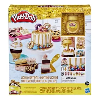 PLAYDOH GOLD STAR BAKER PLAYSET MAINAN LILIN PLAY-DOH KUE CAKE EMAS