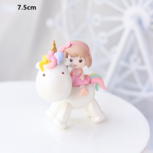 Unicorn Girl Cake Topper Happy Birthday Decoration Rainbow Wedding Cupcake Toppers Baby Shower Party Favors Baking Accessories