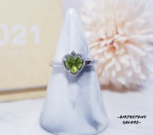 Natural Peridot Birthstone S925 adjustable ring/August birthstone/peridot ring/gemstone/cincin peridot/S925 silver