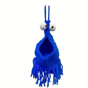 CMIEN7 Lobster-Shaped Crochet Plant Hanger Cotton Woven Handmade Hanging Planter Basket Charming Design with Tassel Crochet Car Hanger for Home