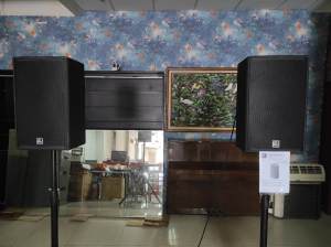 Speaker Pasif Karaoke LTV LS 10 HK MK2 dengan Tampilan model Speaker Pro + Speaker Subwoofer Aktif Roadmaster BASS 10 SUB