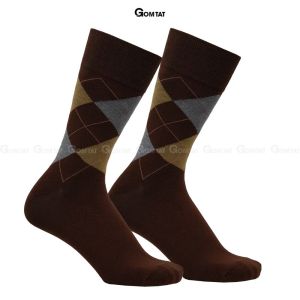 Tất nam công sở đi giày tây GOMTAT mẫu quả trám chất liệu cotton cao cấp hút ẩm thoáng khí - GOM-QUATRAM-1DOI