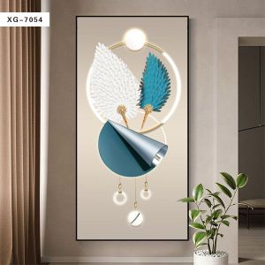 Himalaya Painting Lucky Feather Abstract Design 35cmx50cm Frameless Waterproof Sintraboard Decorative Wall No Light