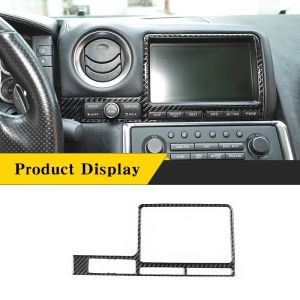 mv1 For Nissan GTR R35 2008-2016 Real Carbon Fiber Car Steering Wheel Dash Board CD Gear Shift Air Vent Sticker Interior LHD/RHD 9P4H3