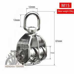 KATROL STAINLESS SUS-304 KEREKAN BURUNG MINI - BESAR SINGLE DOUBLE PULLEY ANTI KARAT PULI BENDERA KATROL MONEL M15 M20 M25 M32 M50 M75 M100