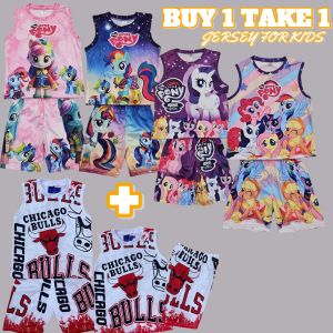 【BUY1 TAKE1】BOYS AND GIRLS JERSEYS Round neck Terno Short Sando 2-8yrs old
