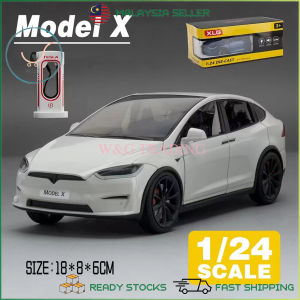 [WG] 1:24 TESLA Model X Diecast Car Model Alloy Car Diecast Model Toy Vehicle Pull Back Car