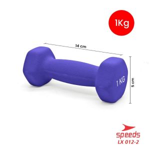 SPEEDS Dumbell Barbel 1kg isi 1pcs Vinyl cewek yoga ball yoga gym Neoprene Barbel Mini 012-2