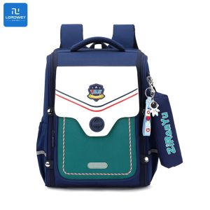LORDWEY Astronaut Pendant Childrens Space Backpack with Pencil Case Large Capacity Schoolbag Waterproof Nylon Schoolbag