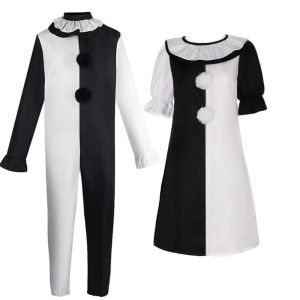 Terrifierr Cosplay Costume 1 Set Female Or Male Horror Carnival Party Skin-Tight Killer Clowns Jumpsuit for Halloween Costume