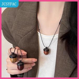JCSYFAC Sáng tạo có thể mở ra acorn Mặt dây chuyền dài dây chuyền choker cho phụ nữ người đàn ông thích hợp áo len chuỗi trang sức quà tặng