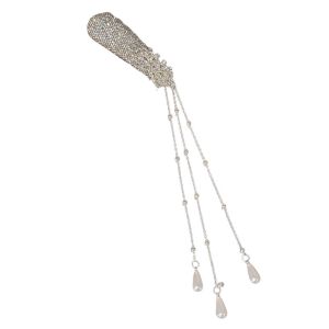 DISHONORSTORE76RE2 1Pcs/1Pair Retro Tassel Hair Clip Long Tassel Ethnic Style Rhinestone Hairpin Unique Design Waterfall Fringe Hairclip Wedding Party Jewelry