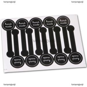 [COD] tunyunguoji 100x Black Handmade Adhesive Seal Stickers DIY Cake Gift Packing Label Stickers