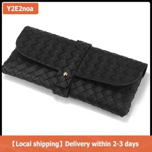 【Local shipping】 1Pc Twist Braided Leather Glasses Case Snap Rope Belt Portable Sunglasses Glasses Case Storage Box Sunglasses Case