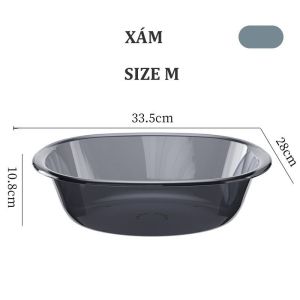 Thau Nhựa/Chậu Nhựa Trong Suốt Đa Năng Tắm Giặt Quần Áo Dày Dặn Thiết Kế Tinh Tế Tiện Dụng Nhiều Kích Thước