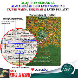 NEW!!! - Original Alquran Duo Latin Sambung A5 Terjemahan Tajwid Warna 30 Juz Huruf Besar Murah Tanda Wakaf Ibtida Kuran Dua Latin Terjemahan Dan Tajwid Al Quran Duo Latin Jumbo Terjemahan Dan Latin Sambung Per Ayat Sesuai Hukum Panjang Pendek Bacaan