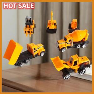 🔥🔥🔥dingdaocunz 6pcs set Educational Toys Alloy Plastic Engineering Truck Car Construction Model Vehicle Loader Tractor Excavator For Kid Gifts