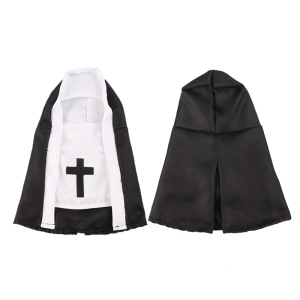 Pet Nun Cloak Dress Role Playing Costume For Halloween Christmas Festivals Dog Cats Cosplay Outfit with Breathable Cloth