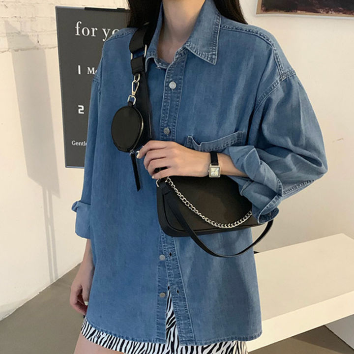 IELGY%20Chain%20Black%20Women's%20bag%20One%20shoulder%20Broadband%20All-match%20Retro%20Zipper%20Crossbody%20-%20Image%206