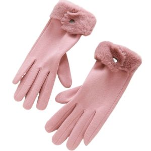 GENENIC Velvet Plush Gloves Thick Windproof Women Mittens All-Match Warm Winter Gloves Winter