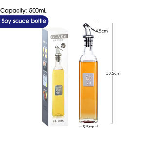 Crossto Japanese style 500ml Oil Dispenser Glass condiment bottle Glass oil bottle Glass sauce bottle Glass vinegar bottle botol minyak