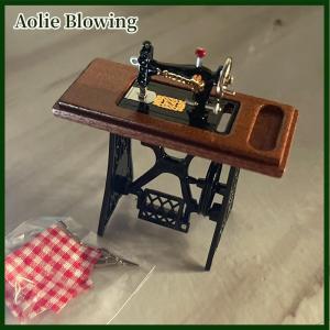 Aolie 1:12 Dollhouse Mini Furniture Sewing Machine with Scissors for Doll House Decor