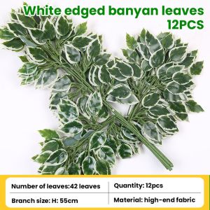 12PCS 65cm Artificial birch leaves DIY For Wedding EventsParties Decoration Display