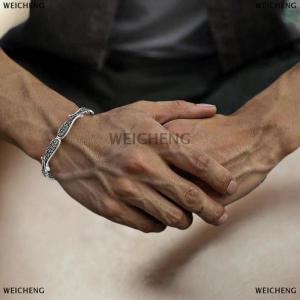 [COD] WEICHENG Retro Angel Wing Bracelet Ring Personalized Fashion Open Adjustable Cuff Wristband Punk Hip Hop Jewelry Gift