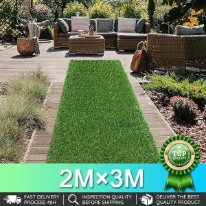 Rumput Sintetis 2M x 3M Rumput Plastik Rumput Sintetis Tidak Berbahaya dan Aman untuk Dekorasi Lantai dan Dinding Dalam dan Luar Ruangan