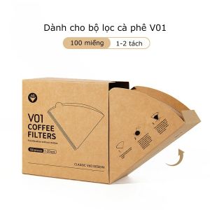Giấy lọc cà phê hộp 100 tờ Giấy lọc cafe V60 được làm từ gỗ tự nhiên Coffee filter paper-HAUSE