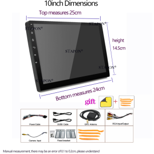 STAPON 10inch 6+64G 4+32G Android15 carplay android auto 2.5D ips SCREEN 2din Car stereo HEADUNIT RADIO FM GPS wifi mirror link rear view steering wheel control 1001