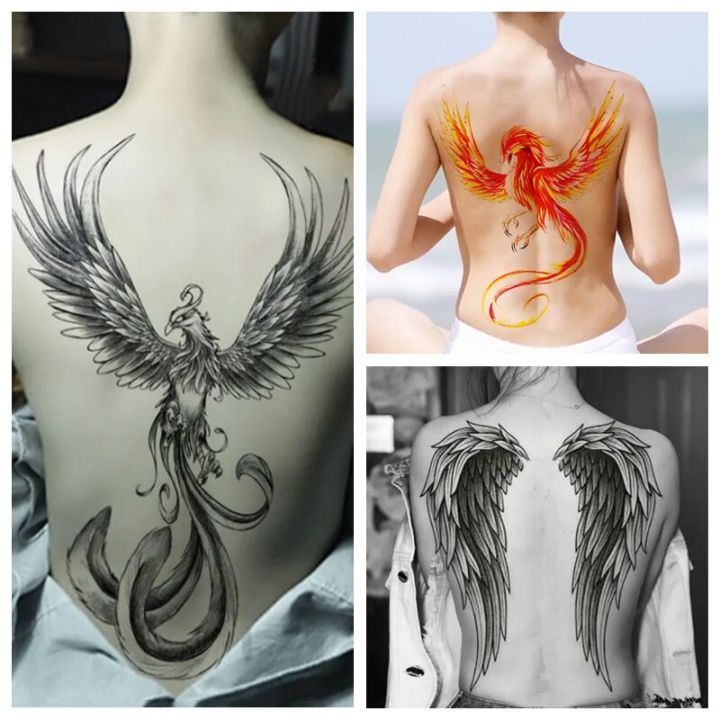 Waterproof Temporary Tattoo Sticker Cross Wing Angel whole back tattoo  large tatto flash tatoo fake tattoos