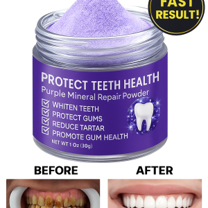 Purple Mineral Tooth Whitening Powder Gentle Cleaning Tooth Powder Oral Clean Fresh Breath紫色矿物牙粉
