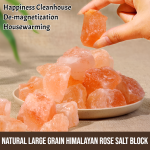 Natural Large Grain Himalayan Rose Salt Block For Demagnetization Luck And Housewarming Rose Salt Block
