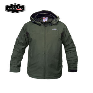 Jaket pria parasut premium hoodie  RAPID NEOSKYLINE jaket semi parka warna army dengan reflektif
