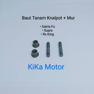 ( 1 Set ) Baud Baut Tanam Knalpot Plus Mur Satria FU Supra Rx King Karisma CB 150