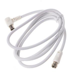 9.5mm White 90 Degrees Male To F Type Male Coaxial TV Satellite Cable