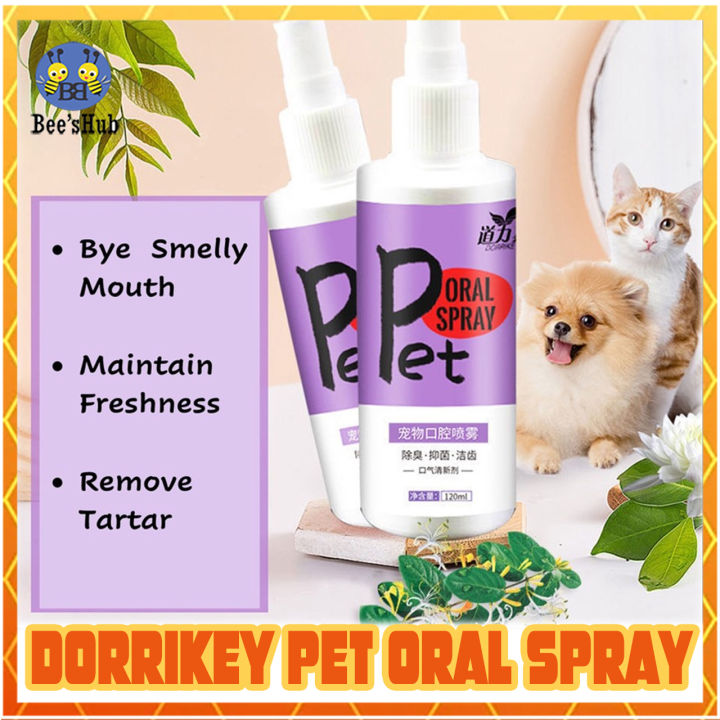 Dorrikey Pet Oral Spray 120ml Pet Spray Dog Oral Care Bad Breath Teeth ...