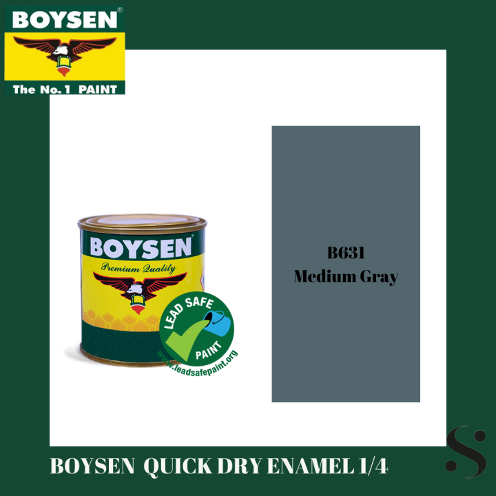 Boysen Quick Dry Enamel Medium Gray B-631 1/4L ( FOR METAL AND WOOD ...