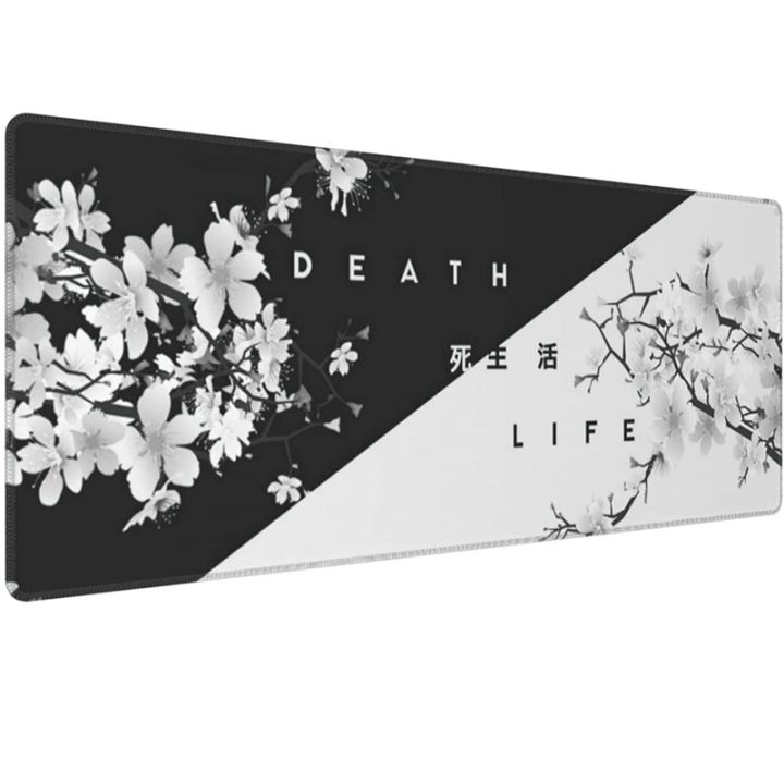 Black and White Cherry Blossom Gaming Mouse Pad,Large Mouse Mat Desk